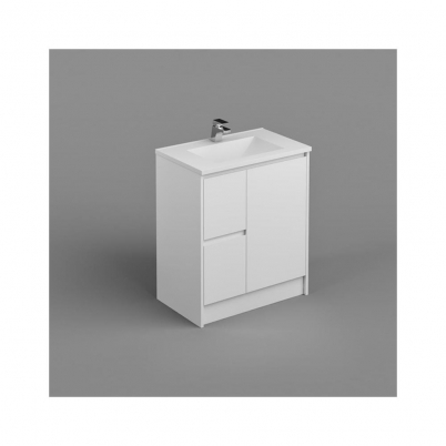 Sense Deluxe Vanity+Kick 750mm 1-Door 2-L/H Drawers Gloss White Cabinet Only