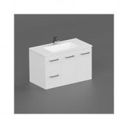 Neko Locus Wall Hung Vanity Cabinet Only 900mm 2-Door 2-L/H Drawers White Gloss